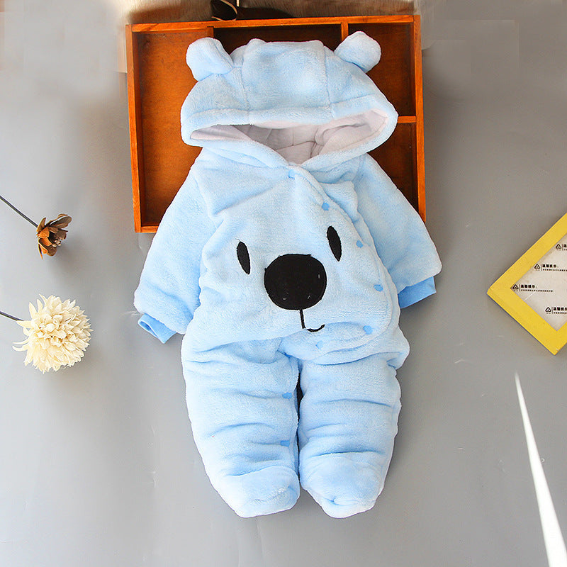 Snuggly Fleece Baby Hooded Romper
