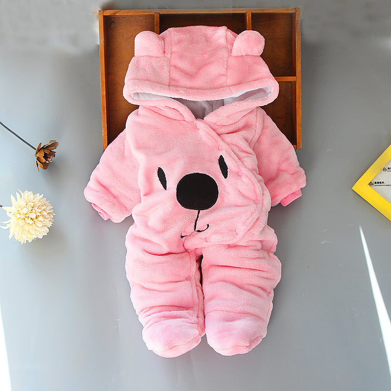Snuggly Fleece Baby Hooded Romper