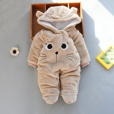 Snuggly Fleece Baby Hooded Romper