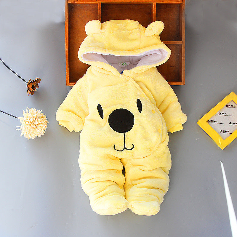 Snuggly Fleece Baby Hooded Romper