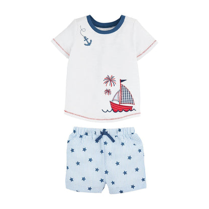 Mud Pie Sailboat Short Set