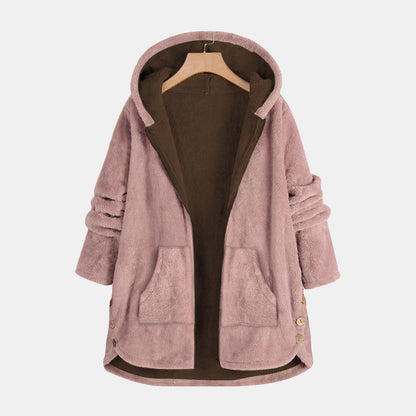 Long Sleeve Loose Fleece Warm Fashion Jacket