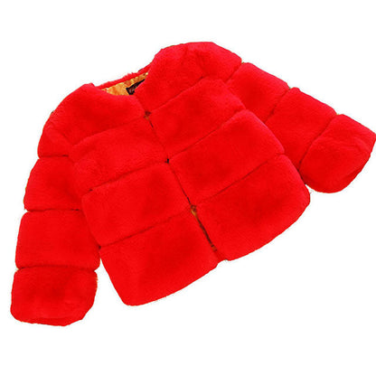 Snowy Elegance Children's Fur Coat