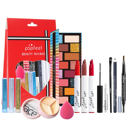 Civlann All in One Eyeshadow Palette Makeup Set, Makeup Kit with Rich Color Matte Matalic Shimmer Shadow, Mascara, Concealer Lipstick,Travel Makeup Bundle Holiday Surprising Makeup Box for Women Girl