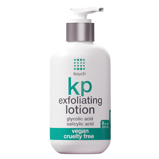 TOUCH Body Lotion for Keratosis Pilaris with 12% Glycolic Acid Lotion - AHA BHA Rough & Bumpy Skin Moisturizing KP Lotion - Keratosis Pilaris Cream Gets Rid Of Redness - 8 Fl Oz