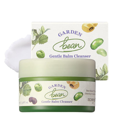 SKINFOOD Garden Bean Gentle Balm Cleanser 3.38fl.oz(100ml), Low pH Meltable Balm Gentle Vegan Makeup Remover for Sensitive Skin, Low pH Pore Purifying Cleanser with Beans Extract