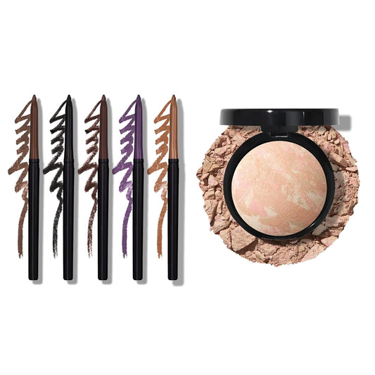 LAURA GELLER NEW YORK Holiday 2023 Baked Balance-n-Glow Illuminating Foundation, Porcelain + INKcredible Gel Eyeliner 5pc Collection Kit