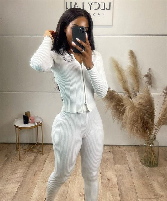 Solid Knitted 2 Piece Sets