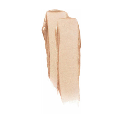 Swatches of shimmering beige highlighter makeup.