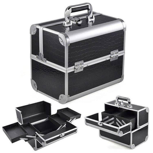 JNBS Professional Double Makeup Case Leather
