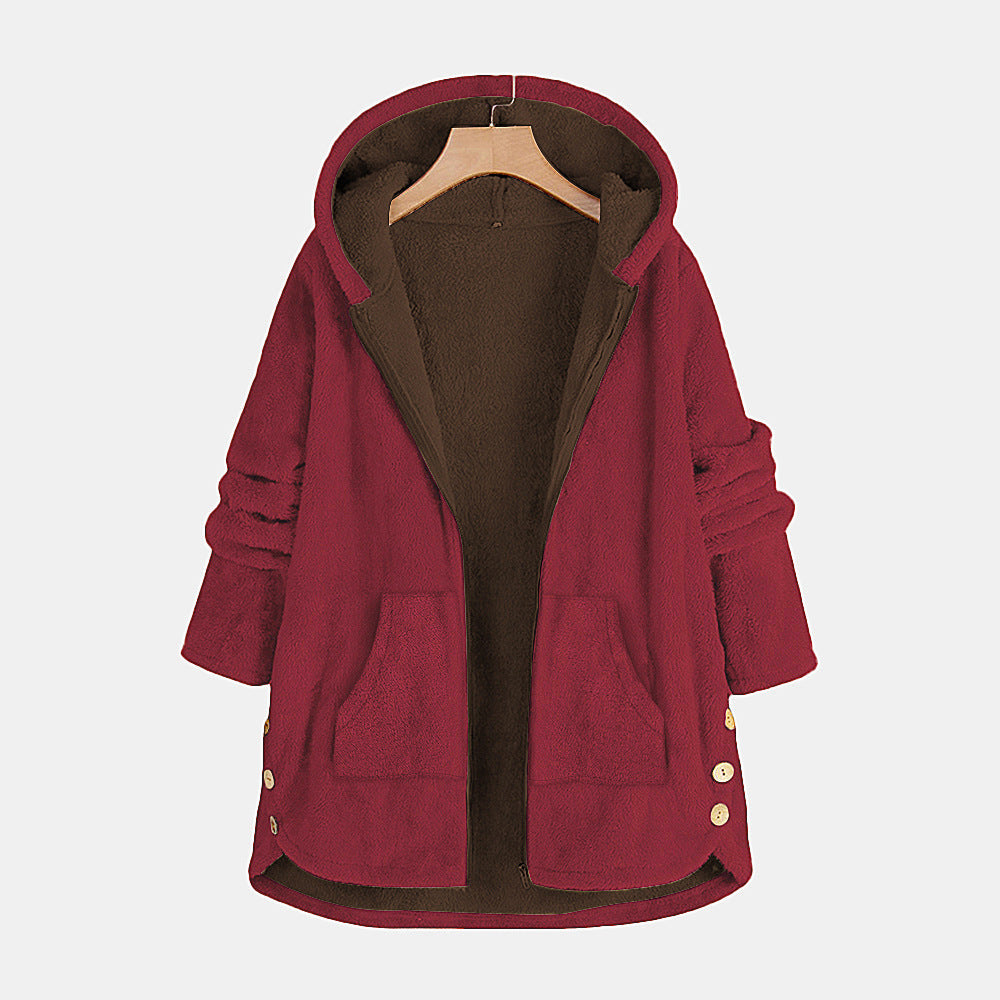 Long Sleeve Loose Fleece Warm Fashion Jacket