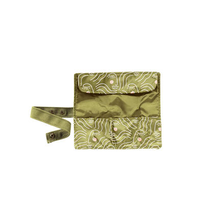 Vegan Leather Roll Up Makeup Bag • Small