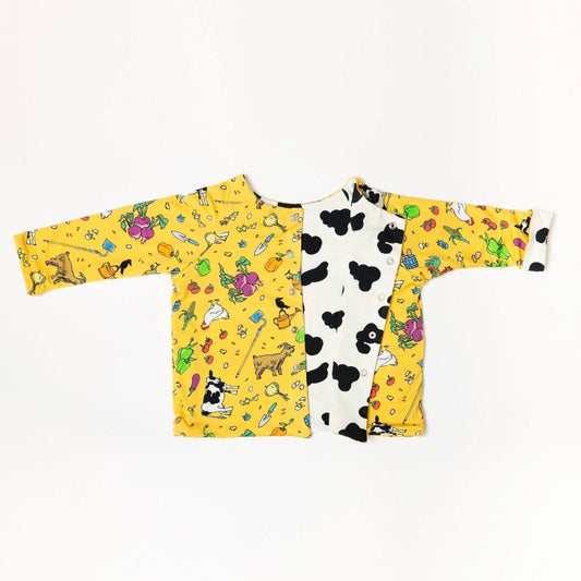 Baby's Soft Bamboo Reversible Farm + Cow Cardigan