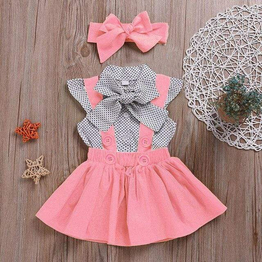 Girl's Clothing Pink / 18M Baby Girls Dress Sleeveless Dot Print