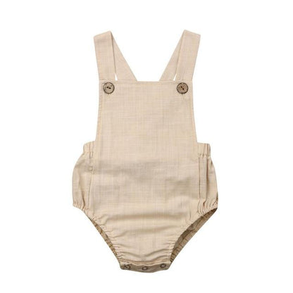 Girl's Clothing Khaki / 3-6M Baby Sleeveless Rompers