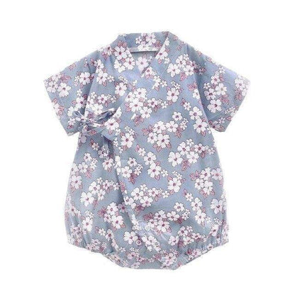 Girl's Clothing Gray / 18M Floral Print Kimono Romper