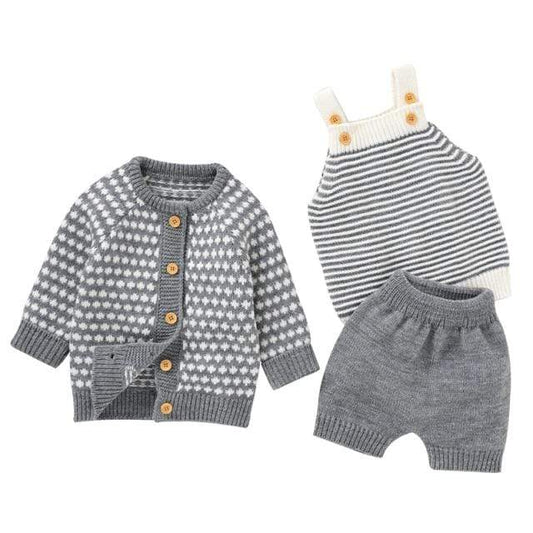 Girl's Clothing 82W797-798-4 3 / 18M Knitted Sweater + Vest + Short Fashion