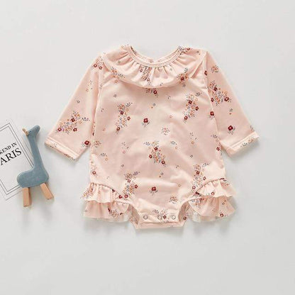 Girl's Clothing floral one piece / China / 6m Lemon Print Baby Swimming suits