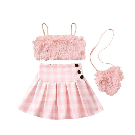 Lotus Color / 3T Summer Skirt Set with Shoulder Bag