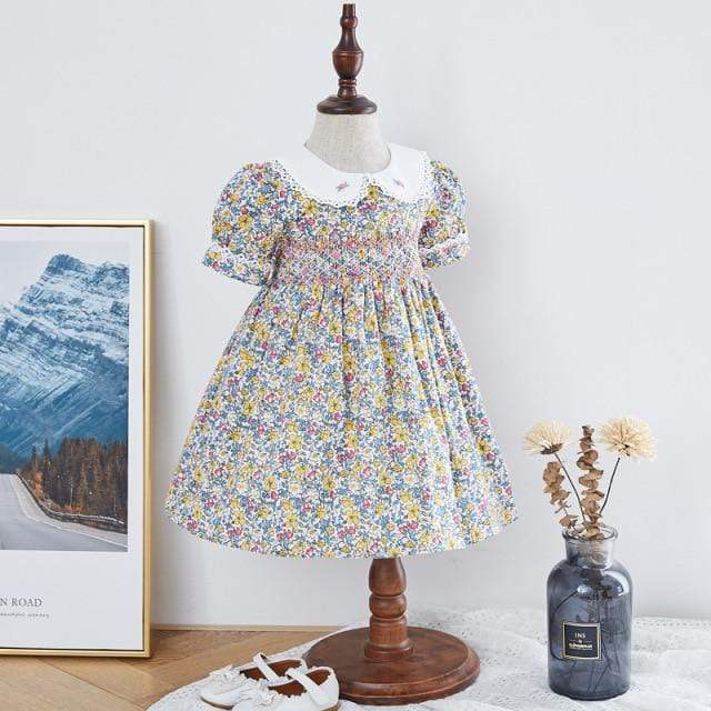 Girl's Clothing Flower E / 5 Vintage Floral Smock Dress