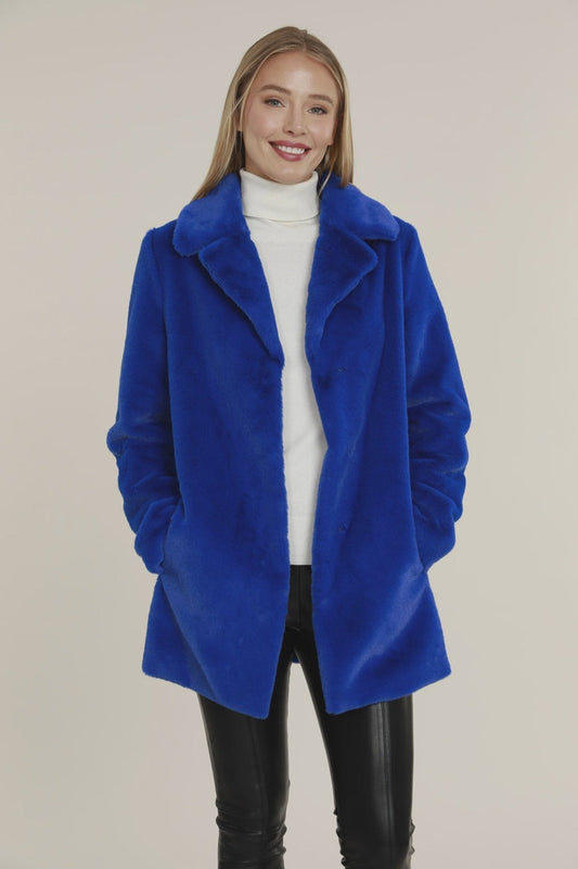 Plush Faux Fur Coat - Lush Lemon - Women's Clothing - Dolce Cabo - 13638