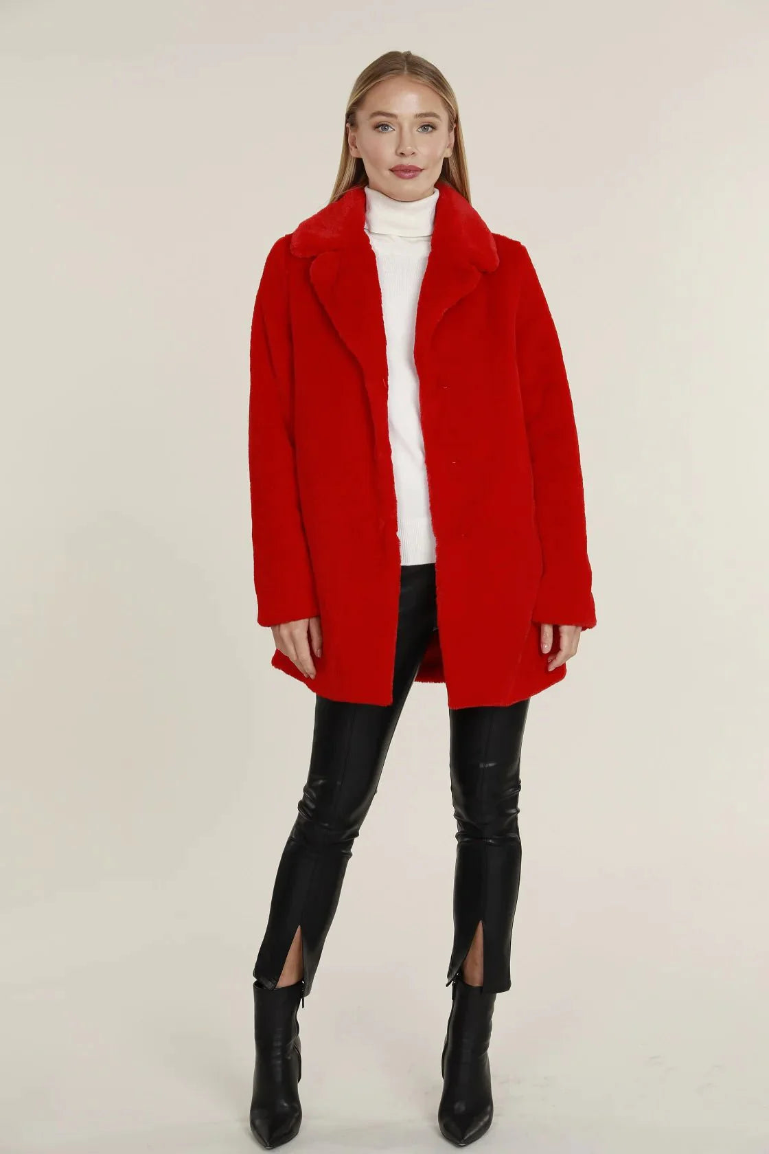 Plush Faux Fur Coat - Lush Lemon - Women's Clothing - Dolce Cabo - 13642