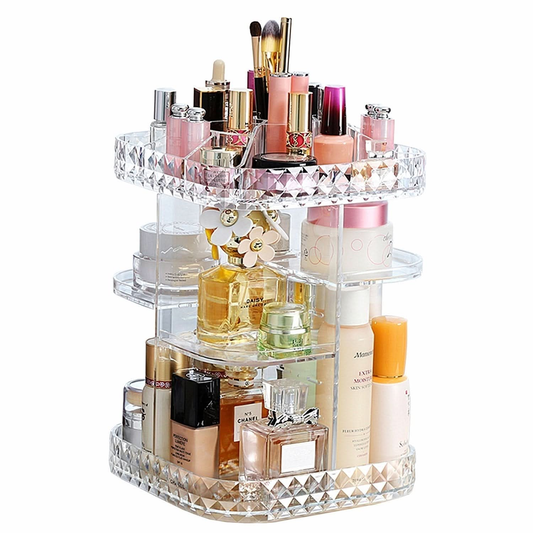 Rotating Storage Box Display Case Makeup Accessories Organizer Cosmetic