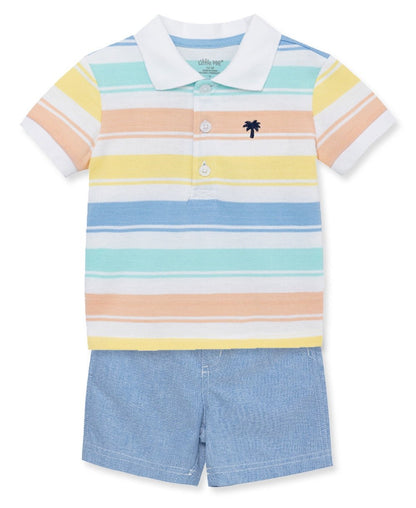 Stripe Polo Short Set